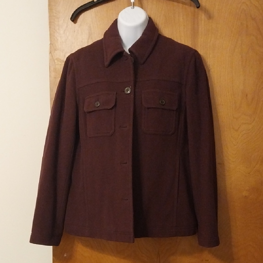 J.crew Boiled Wool Plum Shacket